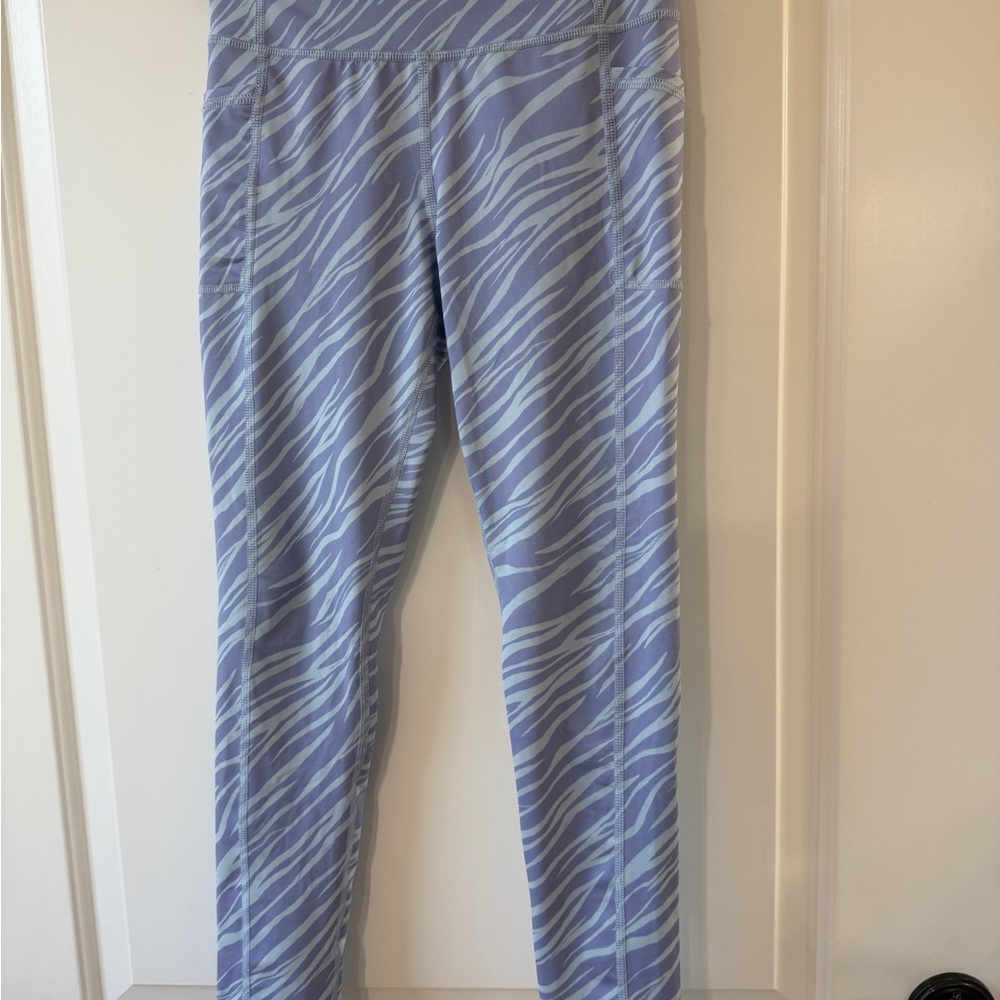 Zella Girl Lavender and Light Blue Zebra Print Leggings
